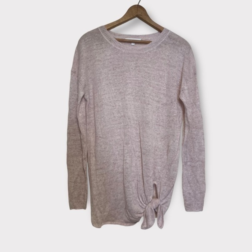 White+Warren Blush Pink Linen Sweater Used Small with a Knot on left side